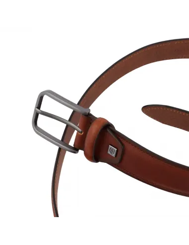 Piquadro natural leather belt brown