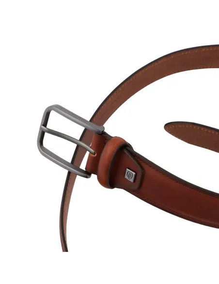 Piquadro natural leather belt brown