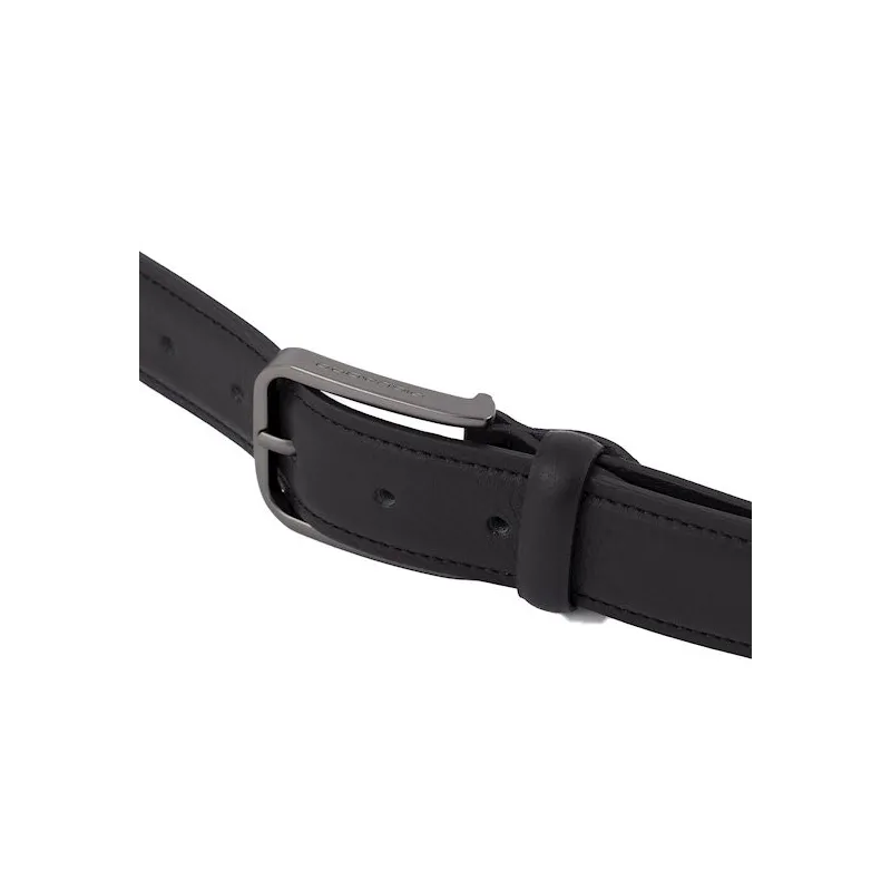 Piquadro natural leather belt black 2