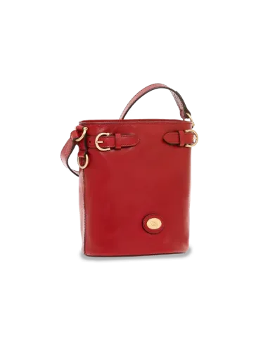 The Bridge Biba leather bucket bag red