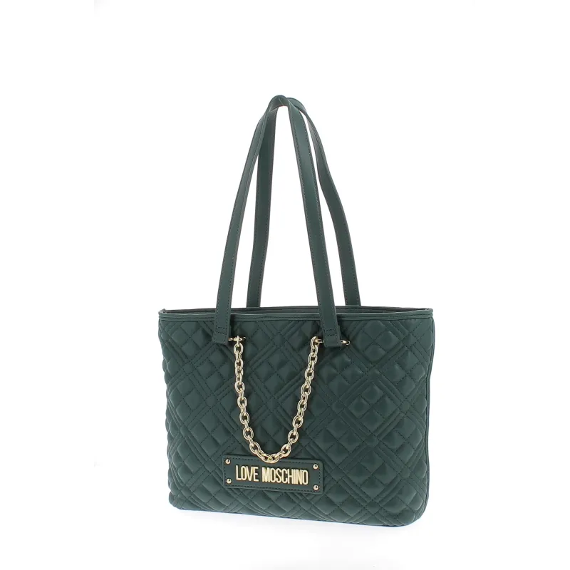 Love Moschino quilted medium shopping bag green 2