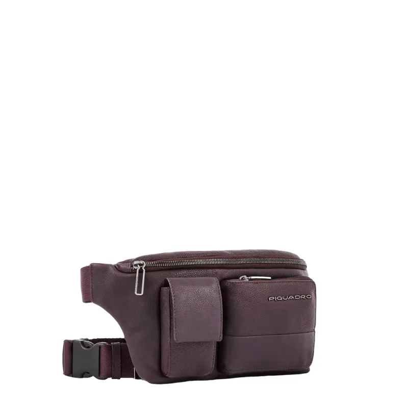 Marsupio in pelle Piquadro Ronnie marrone 2