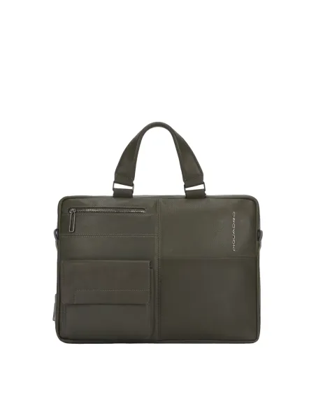 Piquadro Ronnie Slim leather briefcase green