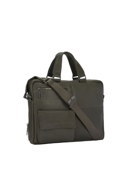 Piquadro Ronnie Slim leather briefcase green