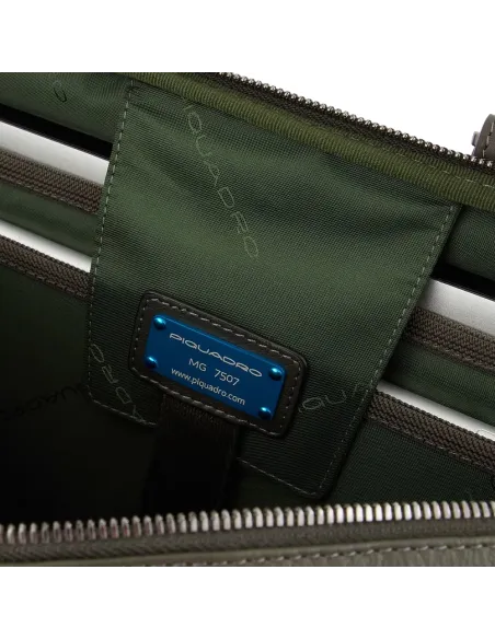 Piquadro Ronnie Slim leather briefcase green