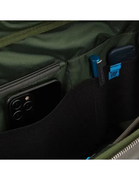 Piquadro Ronnie Slim leather briefcase green