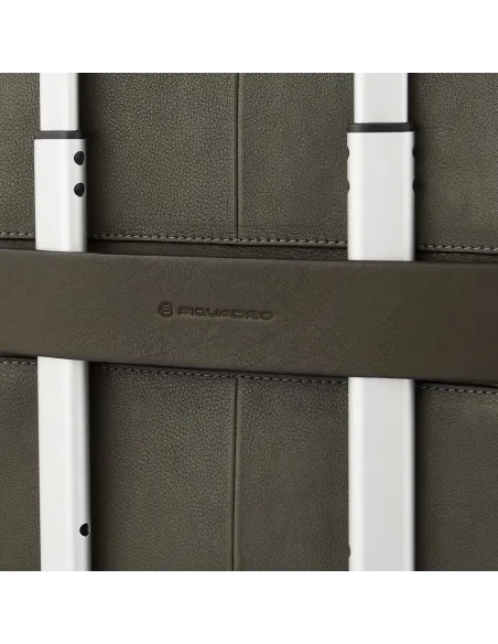 Piquadro Ronnie Schlank Leder Aktentasche grün