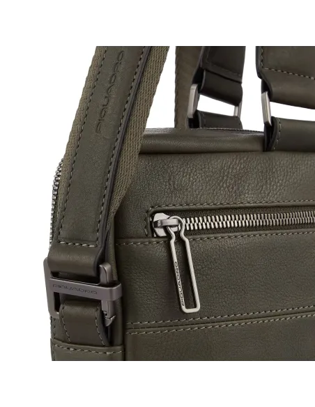 Piquadro Ronnie Slim leather briefcase green