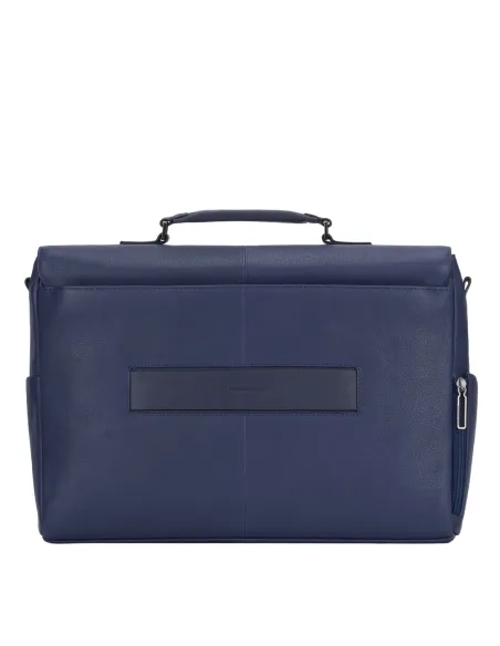 Cartella con patta a doppia chiusura Piquadro Ronnie blu