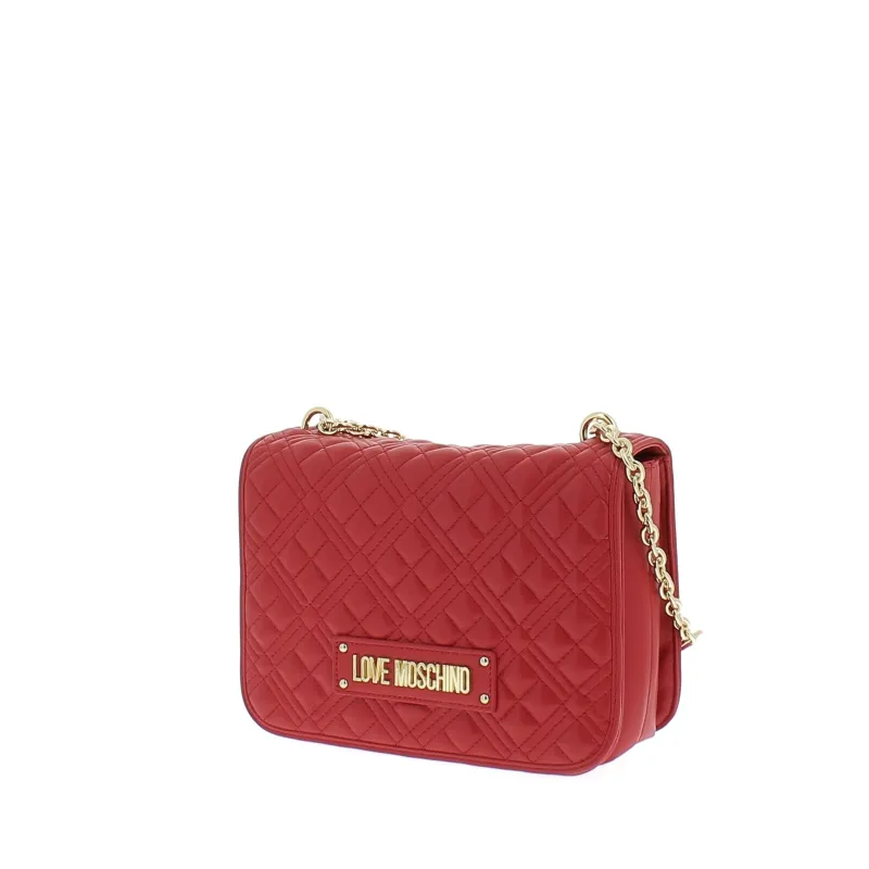 Borsa a spalla trapuntata Love Moschino rossa 2