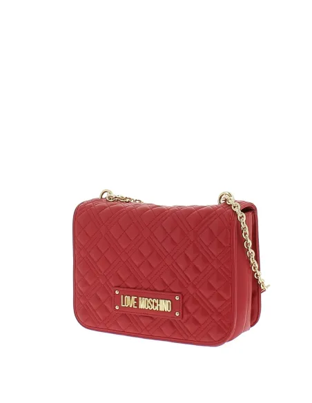 Borsa a spalla trapuntata Love Moschino rossa