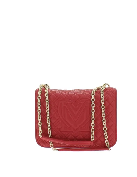 Borsa a spalla trapuntata Love Moschino rossa