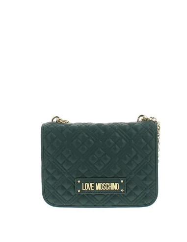 Love Moschino Quilted ladies bag with sliding shoulder strap green