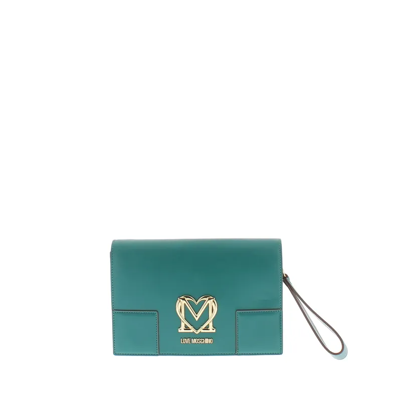 Love Moshino clutch bag with removable handle green