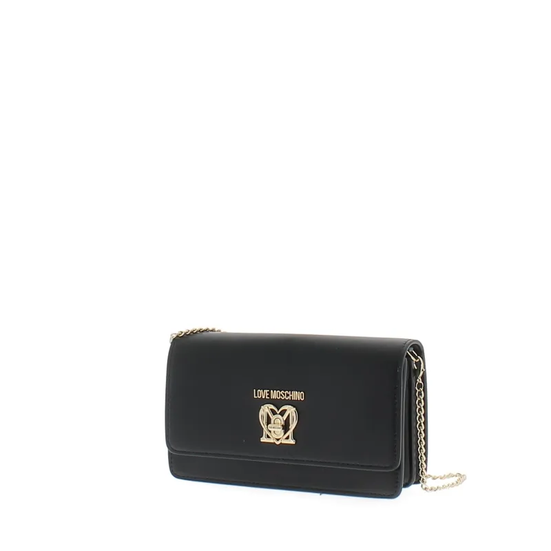 Love Moschino Clutch bag with flap closure black 2