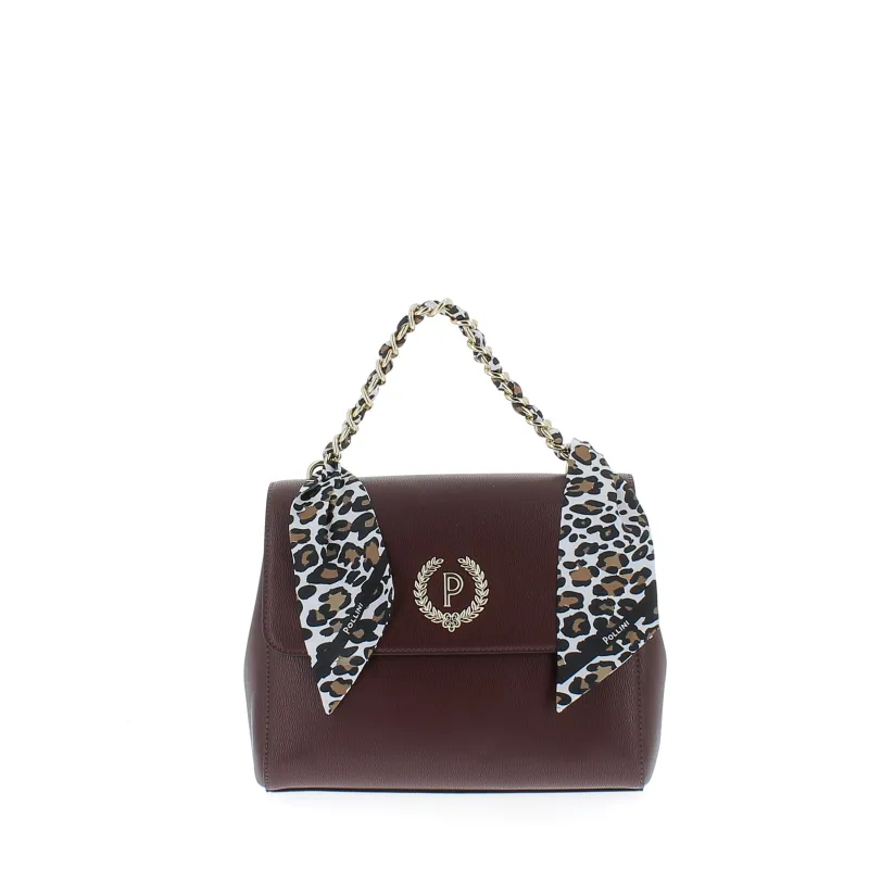 Pollini lady's bag  with one chain handle with foulard...