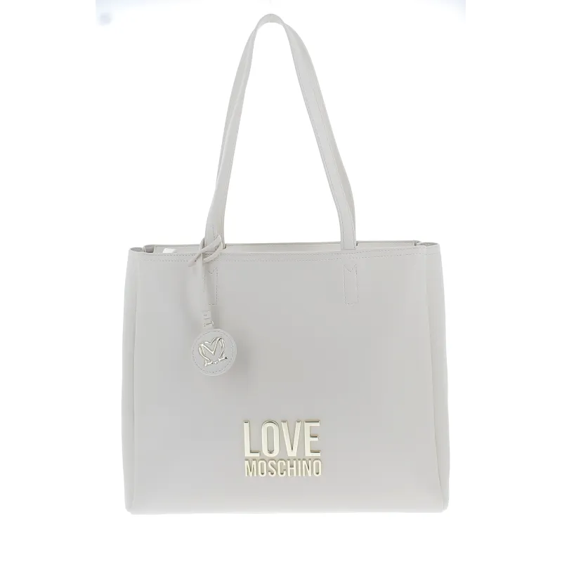 Large shopping bag with zip fastener Ivory