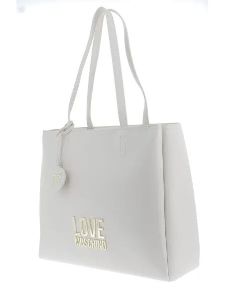 Large shopping bag with zip fastener Ivory