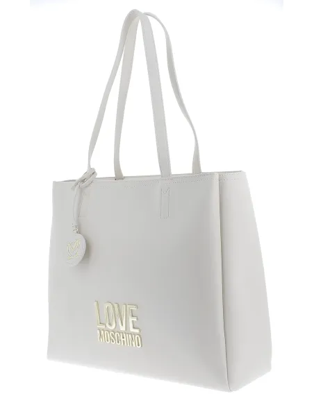 Large shopping bag with zip fastener Ivory