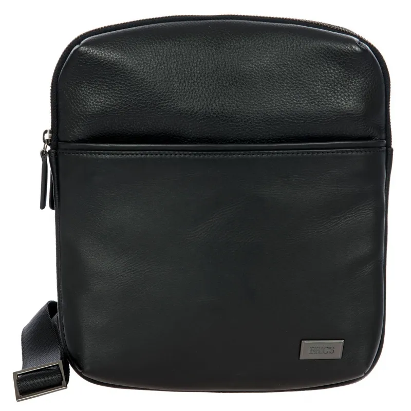 Brics Torino Expandable leather cross-body bag black