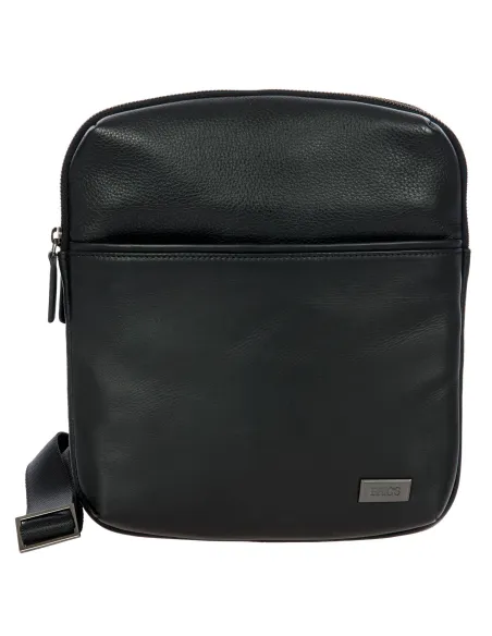 Brics Torino Erweiterbare Umhängetasche aus leder schwarz