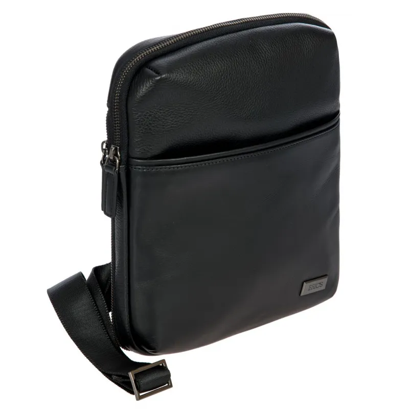 Brics Torino Expandable leather cross-body bag black 2