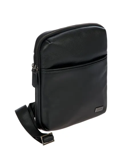 Brics Torino Expandable leather cross-body bag black