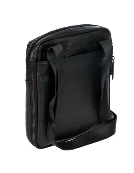 Brics Torino Expandable leather cross-body bag black