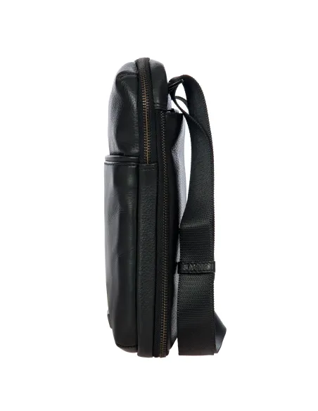 Brics Torino Expandable leather cross-body bag black