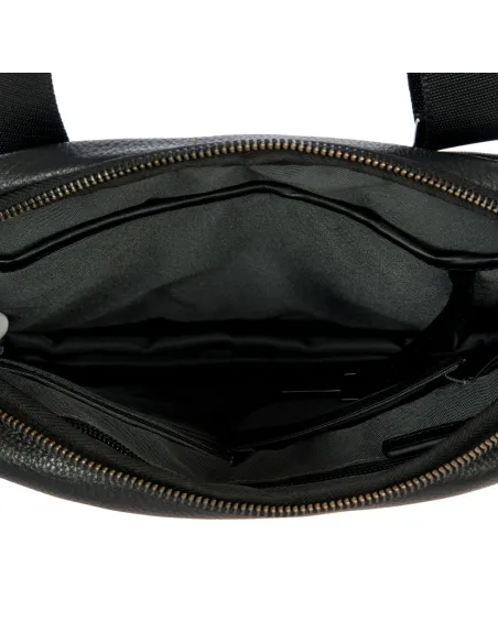 Brics Torino Expandable leather cross-body bag black