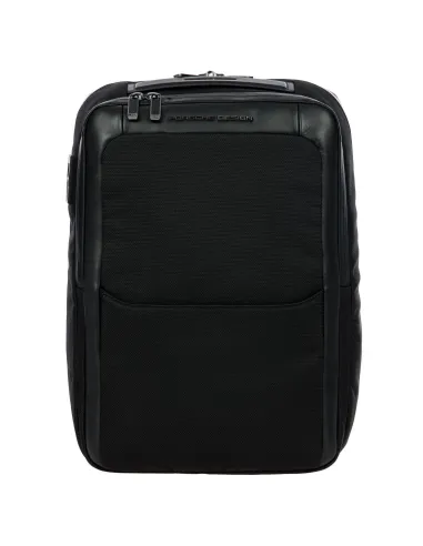 Zaino compatto in tessuto e pelle...