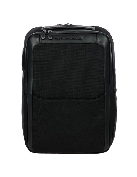 Zaino compatto in tessuto e pelle Porsche Design nero