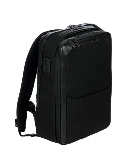 Zaino compatto in tessuto e pelle Porsche Design nero