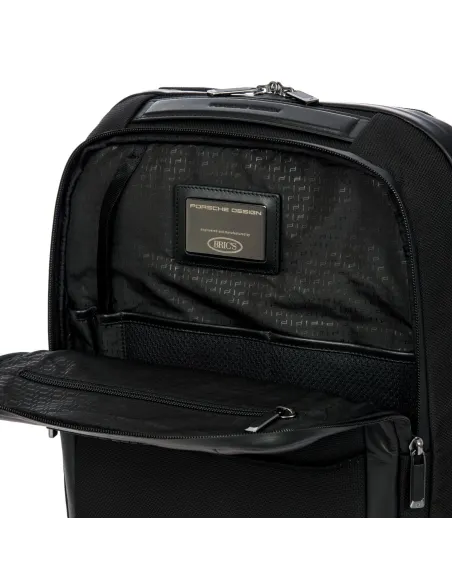 Zaino compatto in tessuto e pelle Porsche Design nero