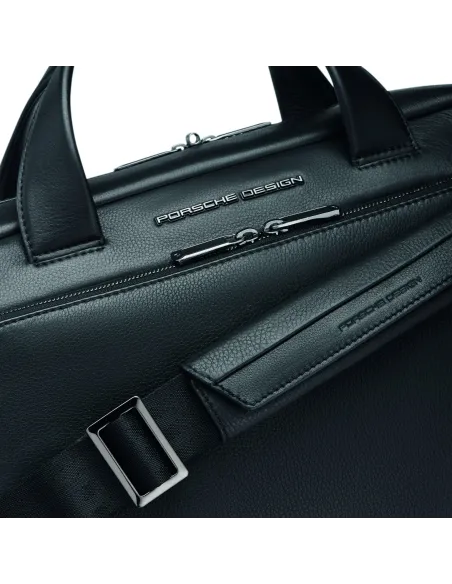 Porche Design Aktentasche aus Leder mit zwei Griffen und Computerhalterung