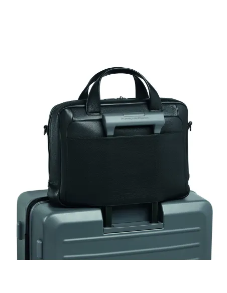 Porche Design Aktentasche aus Leder mit zwei Griffen und Computerhalterung