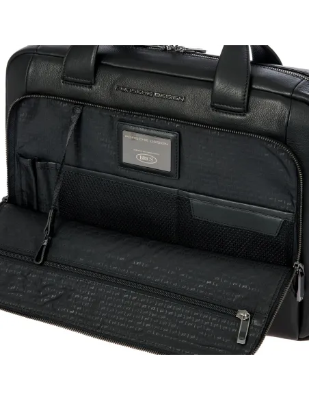 Porche Design Aktentasche aus Leder mit zwei Griffen und Computerhalterung