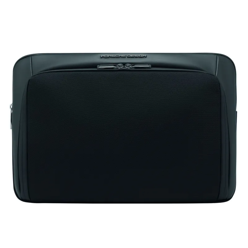 Laptop sleeve in nylon and smooth leather