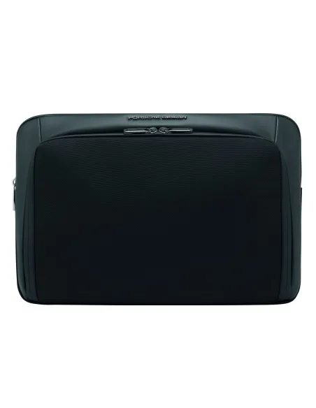 Laptop sleeve in nylon and smooth leather