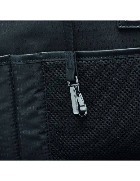 Laptop sleeve in nylon and smooth leather