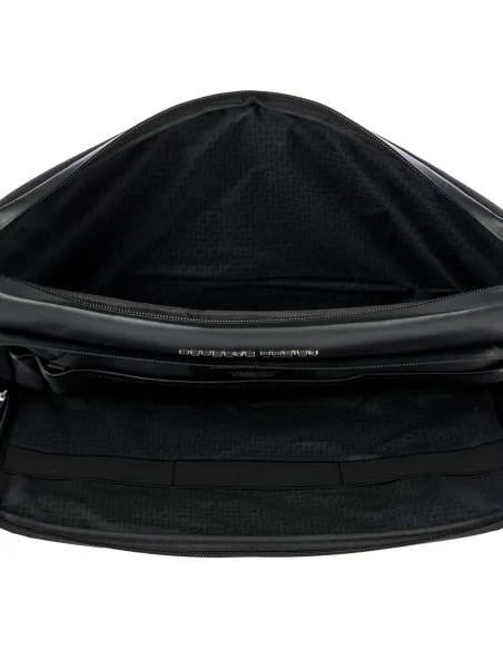 Laptop sleeve in nylon and smooth leather