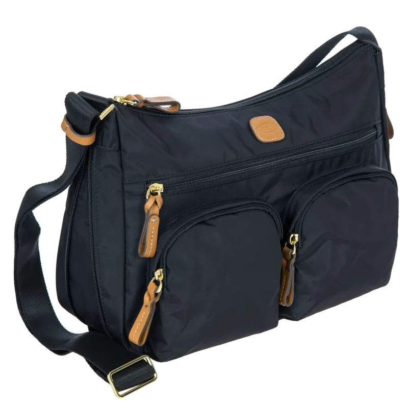 Brics Medium shoulder bag with three zipped pockets blue 2