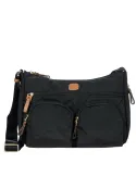 Brics Medium shoulder bag with three zipped pockets black