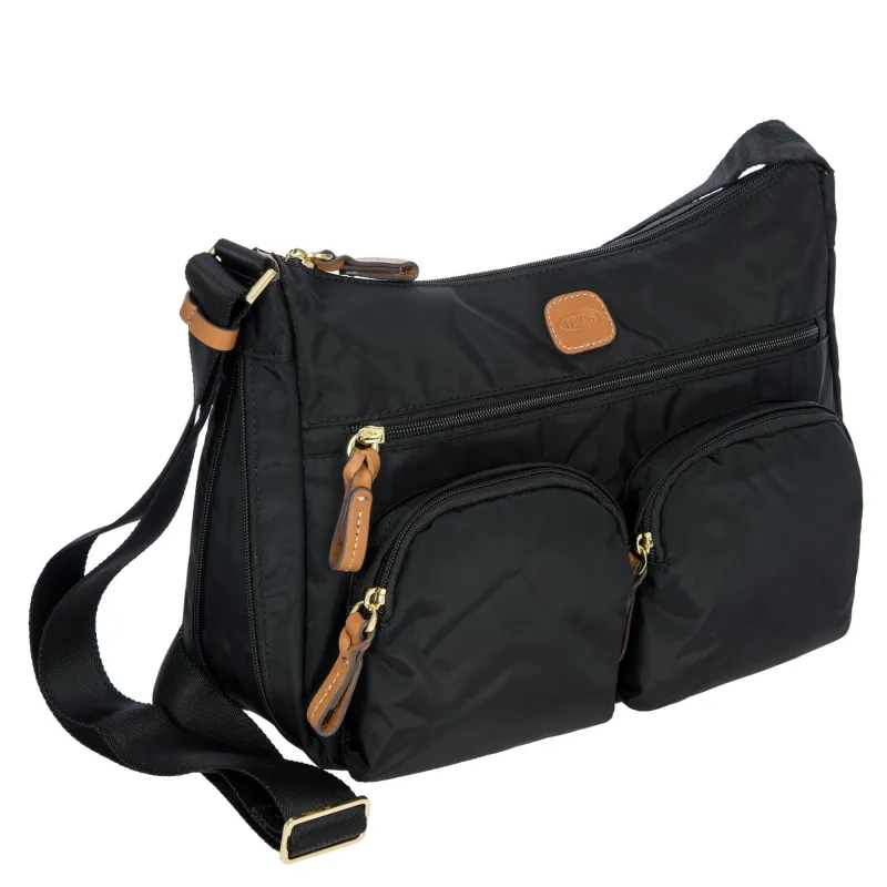 Brics Medium shoulder bag with three zipped pockets black 2