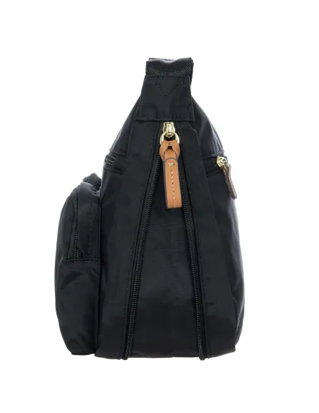 Brics Medium shoulder bag with three zipped pockets black