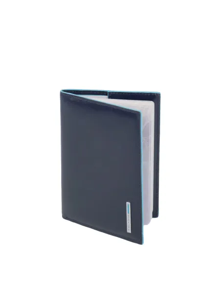 Piquadro Blue Square leather passport wallet blue