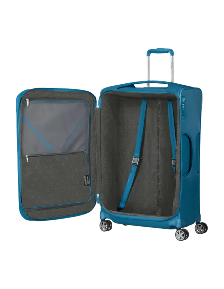 Samsonite D'Lite Großer, erweiterbarer, ultraleichter Trolley Petrol Blue