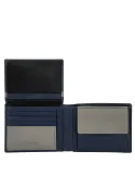 Bric's Bernina Men's wallet with coins pocket and id window blue