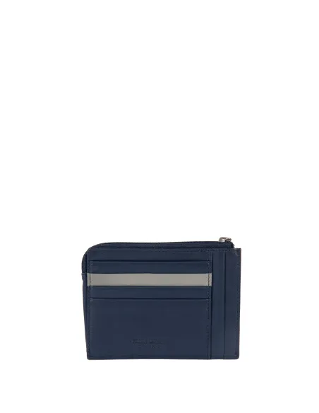 Bustina porta monete con fessure per carte di credito Bric's Bernina blu