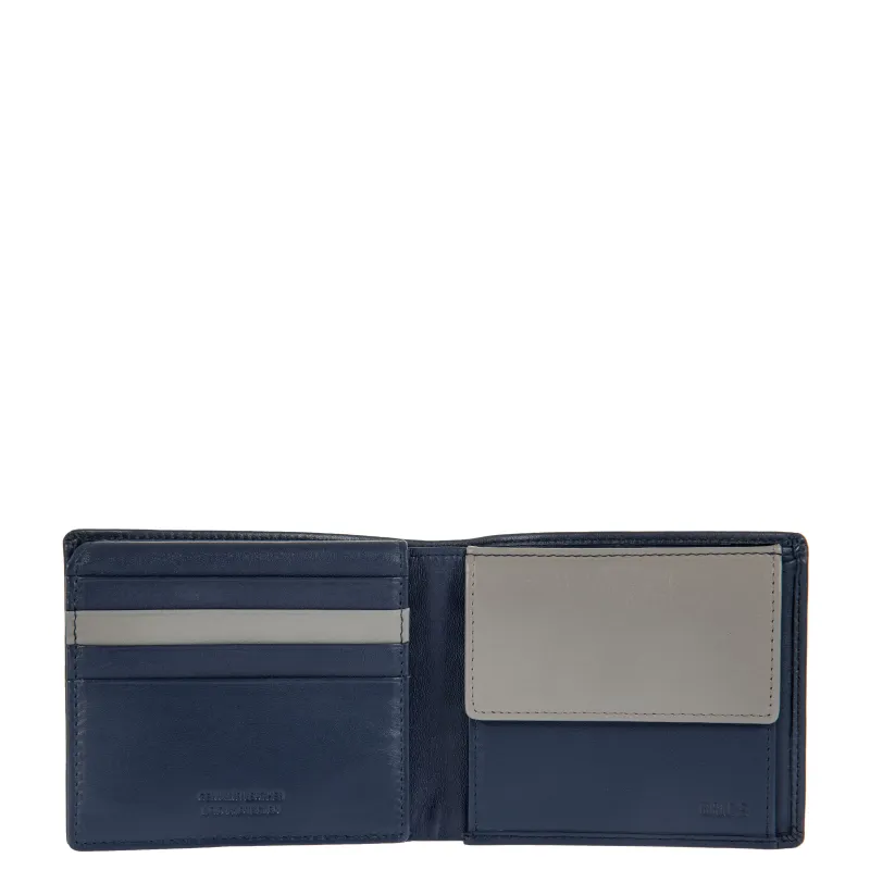 Portafogli compatto in pelle Bric's Bernina blu 2